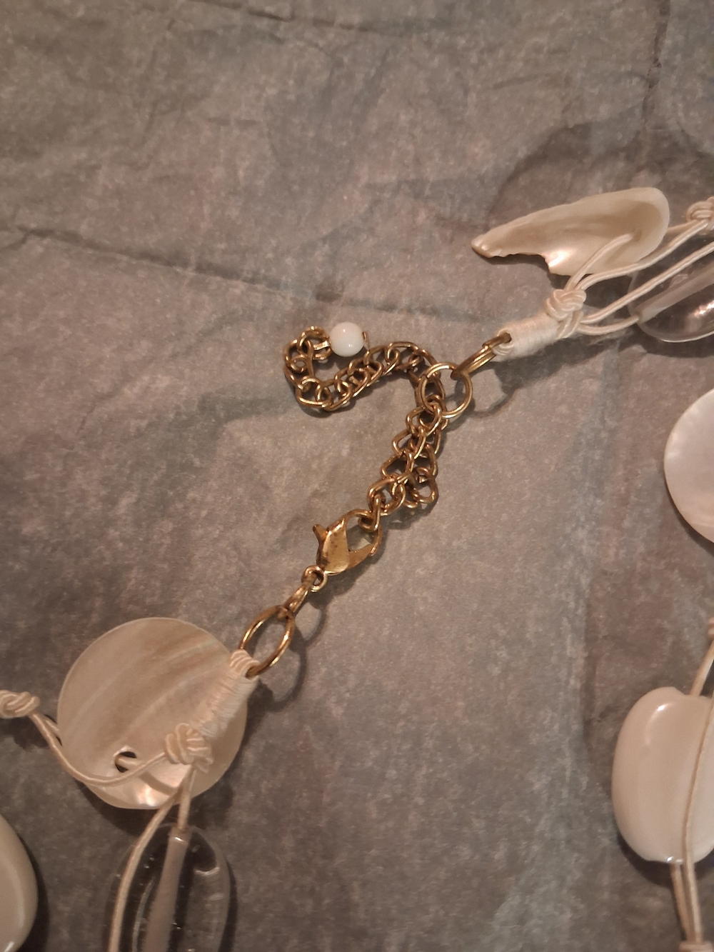 White Shell Multi-Strand Statement Necklace - Picture 3 of 5